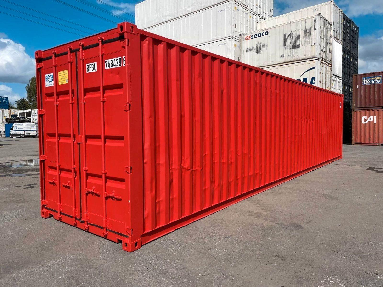 40' Fuß High Cube Lagercontainer in RAL 3020 Verkehrsrot /, Ansicht 5